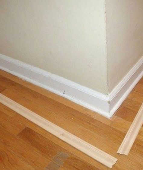 9 Tricks to Turn Builder Grade Baseboards Into Custom Made Beauties | Hometalk Stair Edge Trim Ideas, Diy Home Upgrades, Easy Home Improvement Projects, Trim Ideas, Home Improvement Loans, Builder Grade, Building Tips, Street House, Home Upgrades