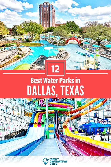 Want ideas for places in Dallas, TX that have water slides, lazy rivers, splash pools, and more? Want to see water parks in & near the Dallas-Fort Worth Area? We’re FamilyDestinationsGuide, and we’re here to help: Discover the best water parks in Dallas - so you get memories that last a lifetime! #dallas #dallaswaterparks #dfwwaterparks #fortworth