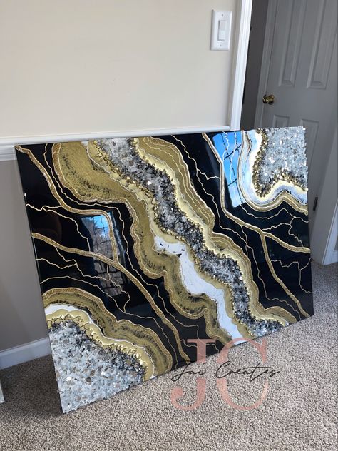 Gold Accent Wall, Large Modern Wall Art, Letter Wall Art, Resin Art Painting, Geode Art, Resin Wall Art, Epoxy Resin Art, Resin Artwork, Diy Resin Art