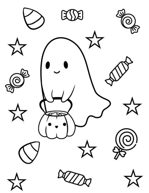 Free Printable Ghost Coloring Pages Preppy Halloween Coloring Pages, Cute Ghost Coloring Pages, Free Printable Halloween Coloring Pages For Adults, Autumn Coloring Pages Free Printable, Halloween Coloring Sheets Free Printable, Easy Fall Coloring Pages, Halloween Pictures To Color, Ghost Coloring Pages, Ghost Coloring