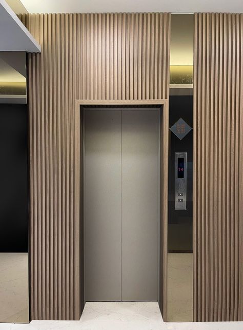 Lift Wall Design Residential, Entrance Lobby Design Residential Flat, Lift Lobby Design Residential, Lift Wall Cladding Design, Entrance Lobby Design Residential, Lift Cladding, Lobby Design Residential, Entrance Lobby Design, Lift Wall