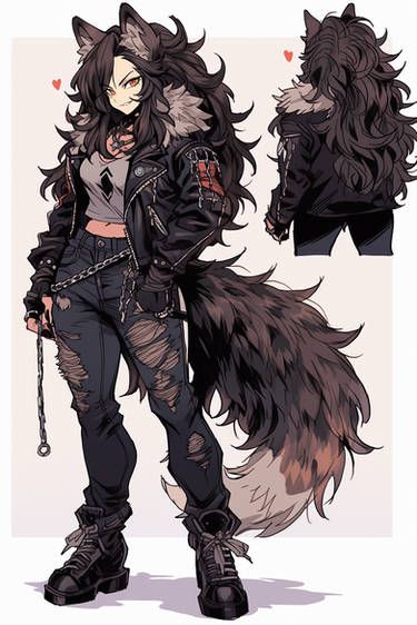 Wolf Person Character Design, Fenrir Human Form, Anime Werewolf Female, Werewolf Woman Art, Human With Wolf Ears, Wolf Human Hybrid Oc Female, Anime Wolf Female Human, Female Werewolf Oc, Cool Poses Female