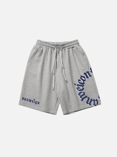 Shorts Design Ideas, Summer Street Wear Outfits, Shorts Design, Trendy Streetwear Shorts With Drawstring, Trendy Graphic Print Shorts For Streetwear, Streetwear Cotton Shorts With Letter Print, Compressive Shorts For Streetwear, Streetwear Fashion Shorts, Summer Streetwear Shorts With Logo Print