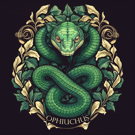 Logos, Snake Zodiac, Snake Totem, Scorpio Sagittarius Cusp, Ophiuchus Zodiac, Snake Illustration, Snake Logo, Fantasy Art Couples, Slytherin Harry Potter