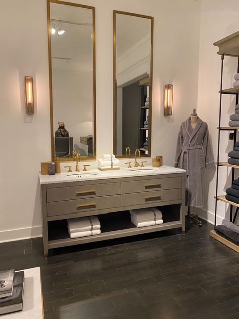 Rh Bathroom, Restoration Hardware Bathroom, Bathroom Restoration, Bathroom Redecorating, Timeless Interior Design, Luxury Living Room Decor, Luxury Closets Design, Powder Room Design, Bathroom Decor Apartment