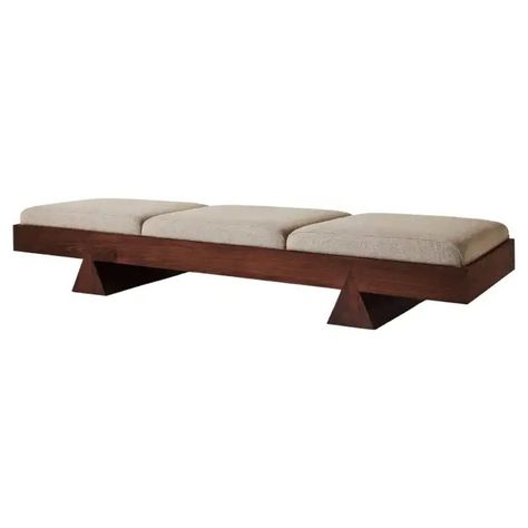 Dvaya Bench Mid Century Modern End Of Bed Bench, Wabi Sabi Bench, Sitting Bench, Teak Bench, End Of Bed Bench, Bench Designs, Bed Bench, Sofa Bench, Wooden Bench