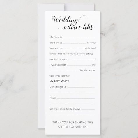 Elegant Wedding Advice Cards Funny Wedding Advice Cards, Advice Cards, Wedding Advice, Free Birthday Invitations, Free Birthday Invitation Templates, Kids Stationery, Shop Art, Wedding Pinterest, Free Birthday Stuff