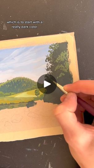 ā€?Summer River Viewsā€ˉ landscape painting process #art #artist #paint #painting #gouache #gouachepainting #landscapepainting | ā€?Summer River Viewsā€ˉ landscape painting process #art #artist #paint #painting #gouache #gouachepainting #landscapepainting | By Hannah pickerill | Day I went to the art store for
some masking tape and I came out with this mixed media paper
so we're going to try it with gouache. I usually tone my
paper anyway when I paint with gouache so this just saved me a
step and I'm painting a little river landscape from Metro to
Ireland last summer. Because the reference photo is quite
complicated I decided to simplify it by only using this
one brush which is a three eighths angled brush and just
using that for the entire painting. Me to be more
expressive and not get to Paint With Gouache, Painting Gouache, River Landscape, Angled Brush, Painting Tutorials, Artist Paint, Process Art, Paint Painting, Painting Process