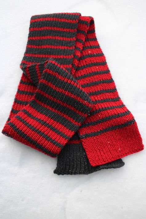 Introducing the Melded Scarf - a free scarf pattern designed for the Foster Care 2 Success’ Red Scarf Project. | withwool.com Stripe Scarf Knitting Pattern, Striped Scarf Crochet Pattern, Scarf Pattern Knitting, Stripe Scarf Knit, Block Knitting, Stripe Scarf Pattern, Crochet Scarf Tutorial, Crochet Womens Scarf, Knitting Scarf