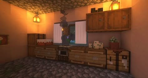 Made a lil kitchen :D #minecraft#minecraftaesthetic#aesthetic#cottagecore#minecraftcottagecore#mc#minecraftjava#shaders#witchcore#minecraftnature Minecraft Cottage Inside, Minecraft Kitchen Vanilla, Cottagecore Minecraft Kitchen, Minecraft Kitchen Aesthetic, Inside Minecraft Houses Ideas Cottage, Kitchen Minecraft, Minecraft Cabin, Mc Kitchen, Vanilla Minecraft