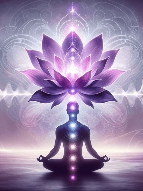 Healing Images Spiritual, Spiritual Asthetic Picture, Chakra Aesthetic, Crown Chakra Symbol, Chakra Meaning, Purple Chakra, Sahasrara Chakra, Chakra Painting, Chakra Meanings