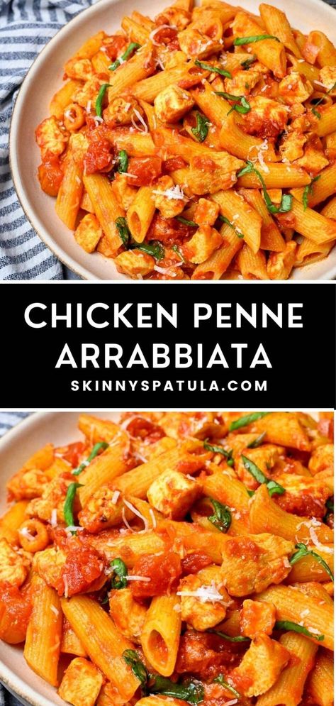 Chicken Arrabiata Recipe, Chicken Arrabiata, Chicken Bits, Spicy Chicken Pasta, Beef Noodle Stir Fry, Arrabbiata Sauce, Beef Chow Mein, Chicken Penne Pasta, Chicken Marinara