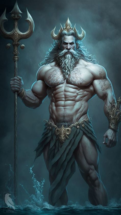 Greek God Poseidon Art, Hercules Mythology, Poseidon Greek Mythology, Zeus Greek Mythology, Greek God Poseidon, Importance Of Listening, Bedroom Canvas Art, Goddess Aesthetic, Greek Mythology Gods