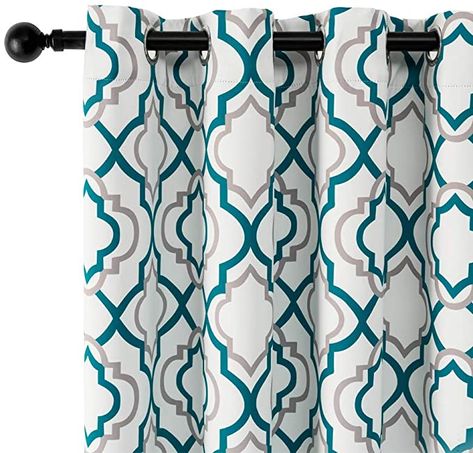 Teal Curtains, Curtain For Bedroom, Light Blocking Curtains, Dining Room Curtains, Moroccan Fashion, Teal Walls, Country Curtains, Insulated Curtains, Darkening Curtains