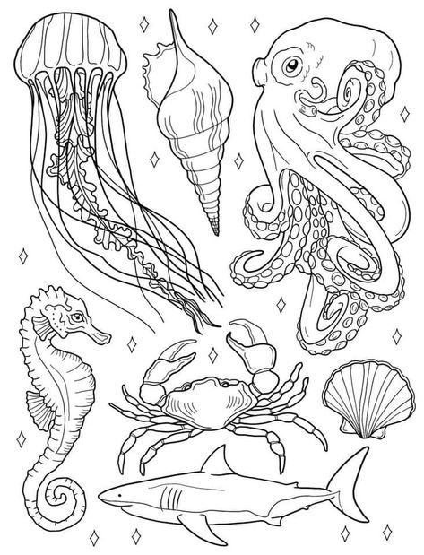 Ide Jurnal, Jellyfish Tattoo, Ocean Tattoos, Tattoo Stencil Outline, Tattoo Portfolio, Pola Sulam, Desenho Tattoo, Tattoo Flash Art, Tattoo Outline