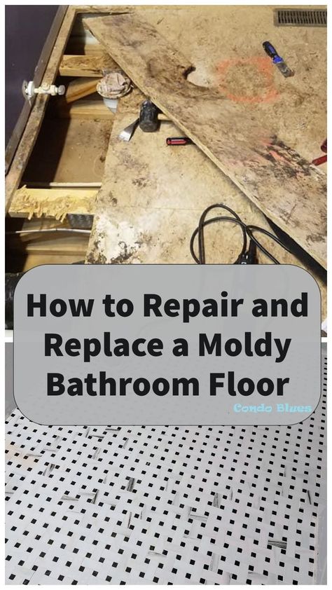 All of the steps you need to follow when replacing a bathroom floor Bathroom Mold Remover, Bathroom Floors Diy, Bathroom Repair, Mold In Bathroom, Diy Bathroom Makeover, Home Maintenance Checklist, Floor Molding, Pretty Bathrooms, Floor Remodel