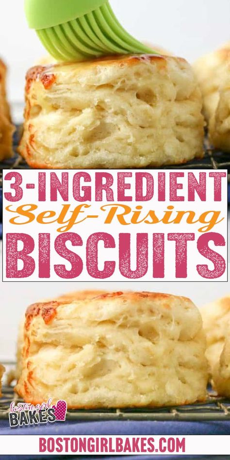 Biscuit Recipe Using Self Rising Flour, Homemade Biscuits Easy 3 Ingredients, Homemade Buiscits Recipes, Biscuit Recipe With Self Rising Flour, Self Rising Biscuits Recipe, Biscuits Cinnamon Rolls, Biscuits Self Rising Flour, Biscuits And Gravy Breakfast Casserole, 3 Ingredient Biscuit Recipe