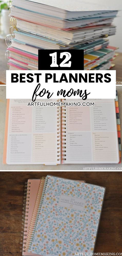 a pile of the best planners for moms with text overlay 12 best planners for moms Clean Bathroom Sink, Planners For Moms, Clean Kitchen Counter, Busy Mom Planner, Mom Organization, Best Planners For Moms, Get Your Life In Order, Productive Moms, Clean Kitchen Sink