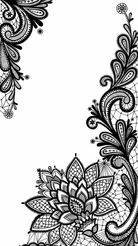 Drawing Lace Pattern, Lace Drawing Sketches, Lace Patterns Drawing Templates, Flower Lace Tattoo, Mehndi Motifs, Lace Rose Tattoos, Lace Svg, Tattoo Breast, Black Lace Tattoo