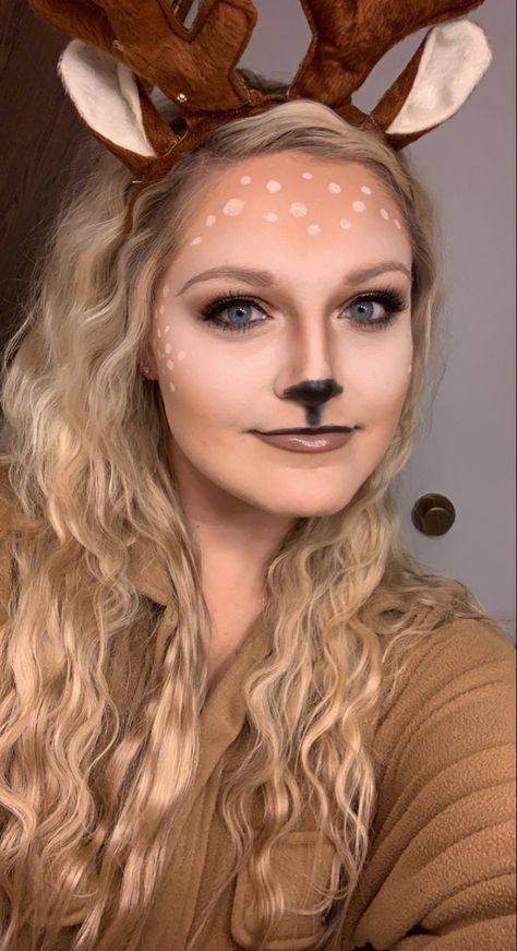 White Deer Costume, Deer Face Paint, Deer Halloween Makeup, Deer Makeup, Animal Makeup, Deer Costume, Halloween Make Up, School Dances, Halloween Make