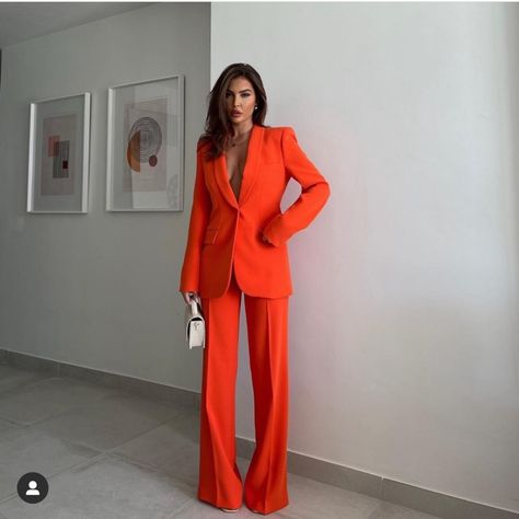 New With Tag Blogger’s Favorite Zara Best Sellers Zara New Collection Zara 2022 Women Suit Zara, Orange Suit, Orange Blazer, Elegant Shawl, Orange Pants, Ladies Blazer, Pant Suits, Zara Blazer, Elegant Feminine