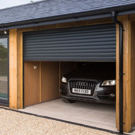 Wooden Roller Garage Door, Garage Door Bedroom, Residential Roll Up Garage Door, Garage Access Door, Large Garage Doors, Garage Roller Door Ideas, Up And Over Garage Door, Types Of Garage Doors, Roller Garage Door