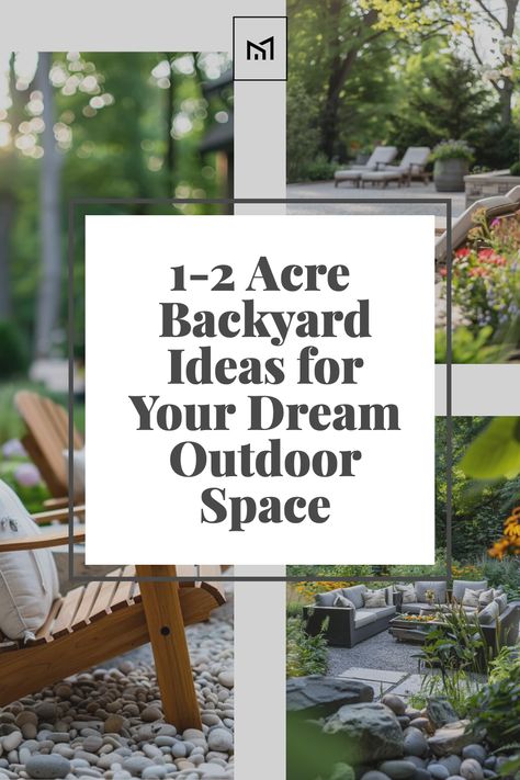 Turn your spacious backyard into a dream outdoor retreat with these inspiring ideas. Create distinct zones for dining, lounging, and recreation, incorporate features like fire pits, pergolas, or outdoor kitchens for functionality, and enhance the landscape with lush gardens, water features, or a swimming pool for added luxury. 1 Acre Backyard Ideas With Pool, Backyard Pool Patio Designs, Backyard Patio With Pool, 1 Acre Backyard Ideas, Acre Backyard Ideas, 1 Acre Landscaping Ideas, Spacious Backyard, Stylish Outdoor Furniture, Cozy Backyard