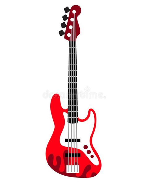 Rock guitar. cartoon style on isolated background. Rock guitar. Bass guitar. Electric guitar stock illustration Guitar Cartoon, Bass Guitar Art, Guitar Silhouette, Guitar Light, Guitar Illustration, Guitar Drawing, Guitar Patterns, Guitar Electric, Vinyl Record Art