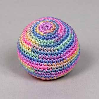 Crochet Partners' Pattern Library - Basic FootBag Crochet Hacky Sack Pattern, Crochet Hacky Sack, Hacky Sack, Crochet Cat Toys, Crochet Ball, Crochet Baby Toys, Crochet Goodies, Crochet Christmas Ornaments, Pattern Library