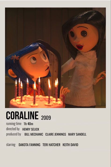 minimal polaroid movie poster for coraline Coraline Movie Poster, Coraline Poster, Wall Film, Coraline Movie, Coraline Aesthetic, Posters Minimalist, Halloween Movie Night, Iconic Movie Posters, Movie Card