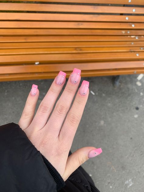 #nails #pinkfrenchnails #frenchnails #gems #pinknails Pink French Nails, Pink French, French Tip Nails, Cute Acrylic Nails, French Nails, Nail Tips, Pink Nails, Nail Inspo, Acrylic Nails