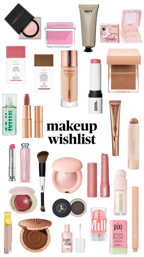 makeup wishlist Christmas Wishlist Ideas Makeup, Makeup For Christmas List, Christmas Wishlist Makeup, Makeup To Ask For Christmas, Makeup Christmas List, Makeup Wishlist Ideas, Blush For Dark Skin, Makeup Beauty Room, Classy Makeup