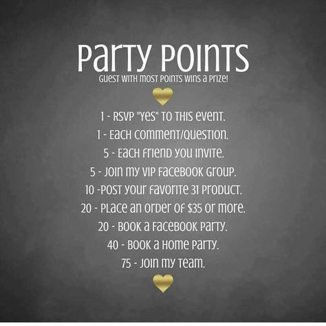 Party points Dance Party Games, Facebook Party Graphics, Thirty One Games, Play Doh For Kids, Online Party Games, Indoor Birthday Parties, Toddler Party Games, Party Points, Country Scents Candles