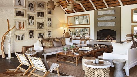 Safari Lodge Interior, Luxury Safari Lodge, African Interior Design, Rough Luxe, African Interior, Game Lodge, Luxury Safari, Safari Lodge, Lodge Decor