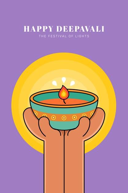 Happy deepavali, the festival of lights background Free Vector Deepavali Poster Design, Happy Deepavali Poster, Deepavali Illustration, Rangoli Illustration, Deepavali Poster, Ramnavmi Wishes, Diwali Board, Diwali Illustration, Happy Diwali Poster