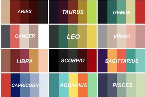 Zodiac Sign Colors Palette, Zodiac Mind Scorpio, Zodiac Colors, Zodiac Signs Colors, Zodiac Elements, Abstract Painting Techniques, Steven Universe Funny, Color Palette Challenge, Zodiac Designs