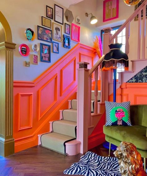 This budget home transformation is a masterclass in colorful maximalism | Real Homes Hallway Makeover, Maximalist Interior, Maximalist Home, Interior Design Per La Casa, Colourful Living Room, Budget Home, Design Del Prodotto, A Living Room, Eclectic Home