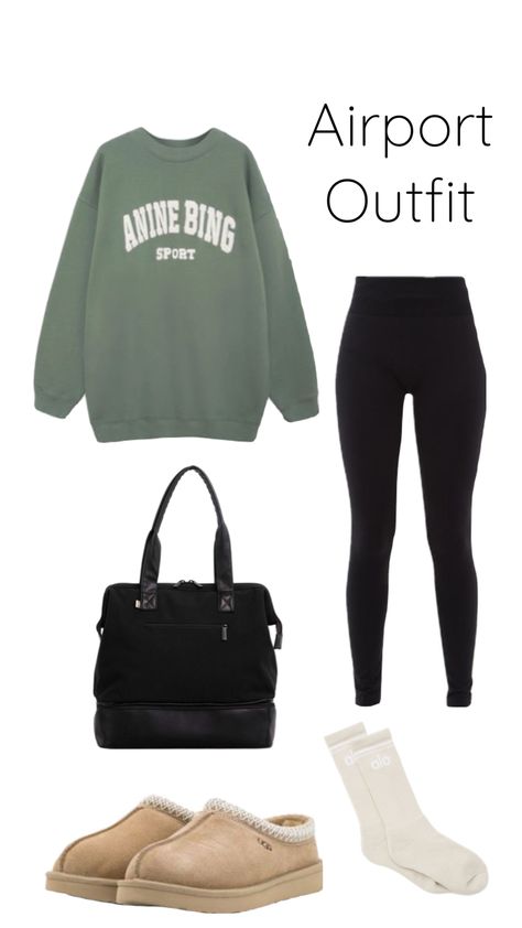 Cozy airport outfit #outfitinspo #ootd #airportoutfit #cozy #cozyoutfit #fall #aninebing #uggs #tasman #mustardseed #leggingsoutfit #fallfashion #comfyfit #softaesthetic #alo #beis #miniweekender Airport Outfit Comfy Long Flight, Airport Outfit Comfy Travel Style, Cozy Airport Outfit, Airport Outfit Comfy, Comfortable Airport Outfit, Uggs Tasman, Airport Chic, Chic Travel Outfit, Comfy Airport Outfit