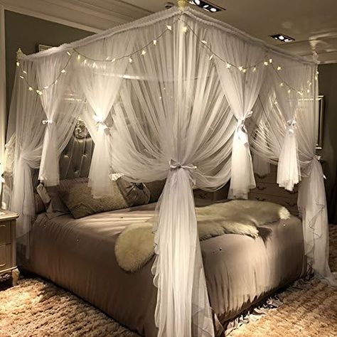 Canopy Bed Curtain, Princess Bedroom Decor, Bed Canopies, Canopy Bed Curtains, Princess Bedroom, Cute Princess, Bed Curtains, Canopy Bed, Canopies