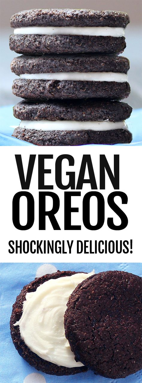 Healthy Oreos, Vegan Oreos, Deserturi Raw Vegan, Healthy Chocolate Recipes, Healthy Chocolate Chip Cookies, Vegan Chocolate Chip Cookies, Healthy Cookie Recipes, Oreo Recipes, Vegan Chocolate Chip