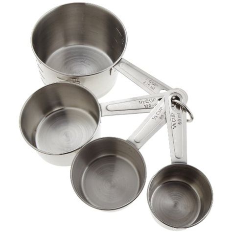 Good Cook Classic Stainless Steel Measuring Cups, Set of 4 -- See this great product. (This is an affiliate link) #KitchenUtensilsGadgets Stainless Steel Measuring Cups, Measuring Cups And Spoons, Measuring Cups Set, Measuring Tools, Cups Set, Measuring Cup, Cup Set, Kitchen Products, Spoon Set