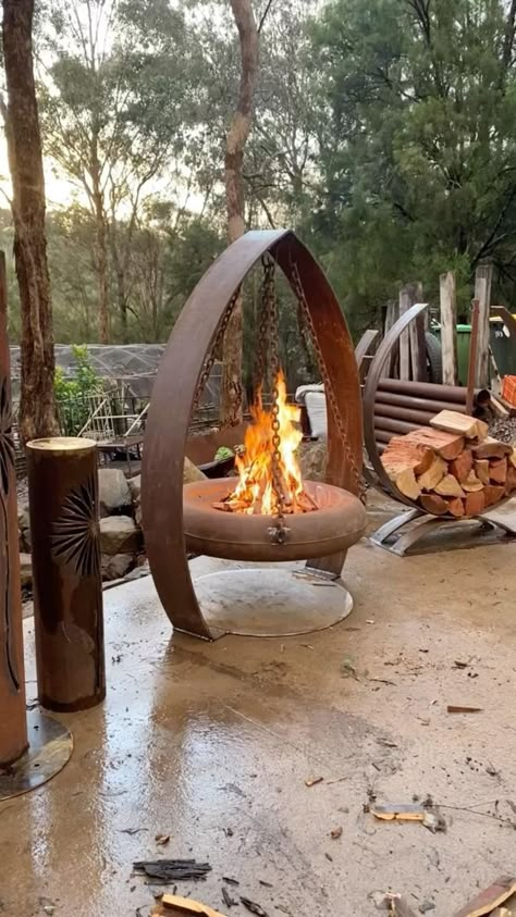 Tread Sculptures on Reels | The Doors · Light My Fire Fire Pit Gallery, Family Backyard, Outdoor Fire Pit Designs, Metal Fire Pit, Cool Fire Pits, Garden Fire Pit, Patio Fire Pit, Fire Pit Designs, Diy Fire Pit