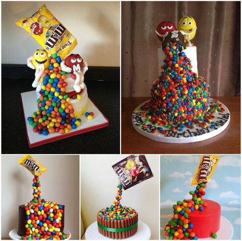 Candy Cake Diy, Malteser Cake, Anti Gravity Cake, M&m Cake, Gravity Defying Cake, Dessert Original, Gravity Cake, Candy Cakes, Candy Cake