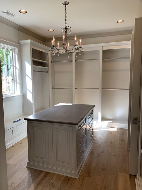 Simply Elegant Master Closet - Master Closet Design, House Closet, Master Bath And Closet, Closet Addition, Closet Island, Dream Closet Design, Walk In Closet Design, Closet Design Layout, Repose Gray