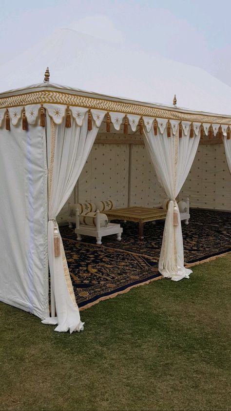 Indian Wedding Tents by Sangeeta International, India | Tent decorations, Tent wedding, Diy tent Arabian Tent Decor, Gazebo Tent Decorating Ideas, Luxury Safari Tent, Diy Tent Outdoor, Outdoor Tent Decorations, Arabian Tent, Picnic Party Decorations, Moroccan Tent, Wedding Tents