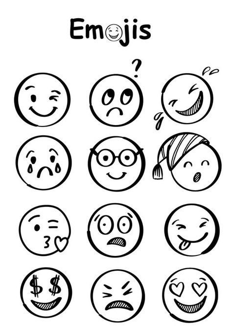 Простой цифровой рисунок Smile Doodle, Doodle Faces, Storybook Crafts, White Board Drawings, Feelings Poster, Emotions Posters, Emotions Activities, Teaching Drawing, Disney Drawings Sketches