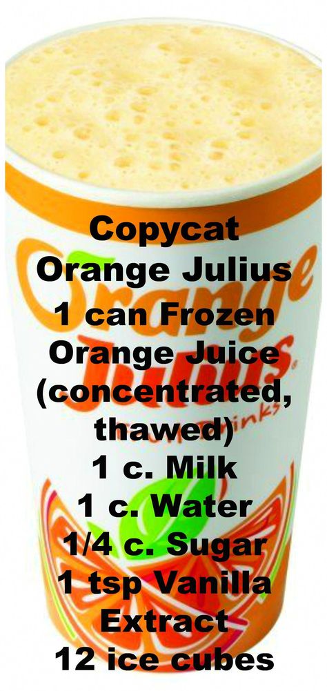 Recipe For Orange Julius, How To Make An Orange Julius, Frozen Orange Juice Recipes, Orange Julius Recipe Original, Copycat Recipes Restaurant, Copycat Orange Julius, Orange Julius Copycat Recipe, Milkshake Drink, Orange Julius Recipe