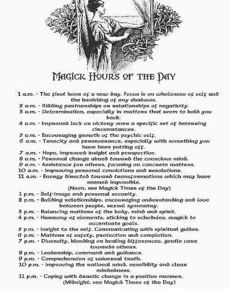 New Years Magic Spells, Magic Times Of The Day, Times Of Day For Spells, New Years Witchcraft, Writing Witchcraft, Magic Correspondences, Magical Correspondences, Shadow Book, Goddess Magick