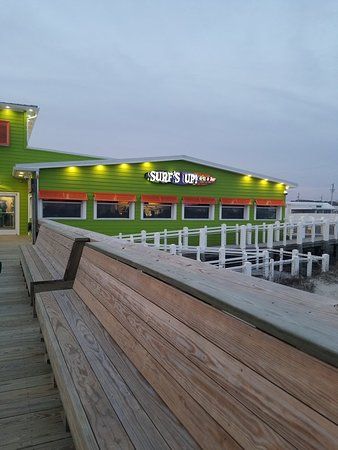 Surf's Up Bar And Grill, Emerald Isle - Restaurant Reviews, Photos & Phone Number - TripAdvisor Emerald Isle North Carolina, Beach House Renovation, Bar And Grill, Cedar Point, Pier Fishing, Emerald Isle, Us Beaches, House Renovation, Surfs Up