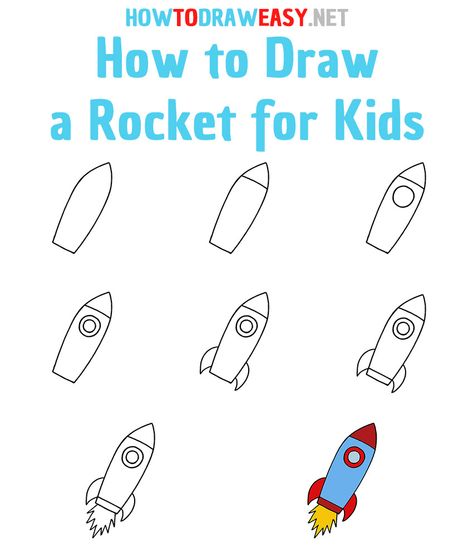 How to Draw a Rocket Step by Step #Rocket #RocketDrawing #EasyRocketDrawing #StepbyStepRocketDrawing #Spacecraft #Aircraft #Space #Galaxy #HowtoDrawaRocket #DrawingforKids #CosmicRocket How To Draw Rocket, How To Draw A Rocket Ship, Rocket Drawing Easy, Rocket Drawing For Kids, Space Rocket Drawing, Spacecraft Drawing, Space Ships Drawing, Rocket Ship Drawing, Step By Step Drawing For Kids